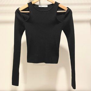 Zara Cold Shoulder Knit Top